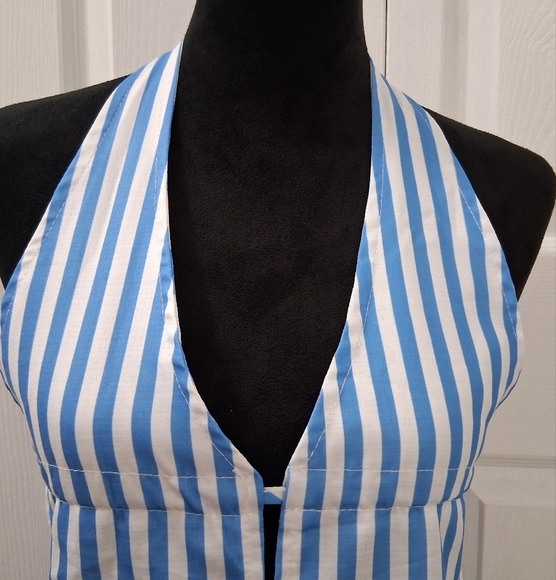 Blue and White Striped Halter Top & Pants   Size S - Picture 5 of 9